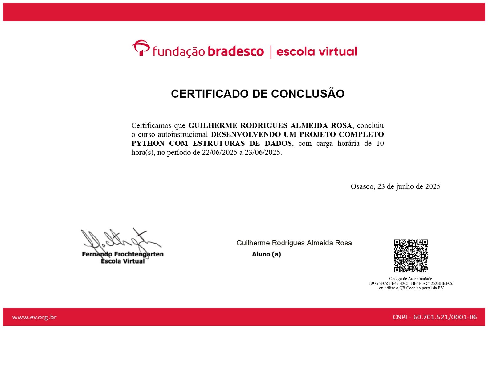 Certificado Nível Básico